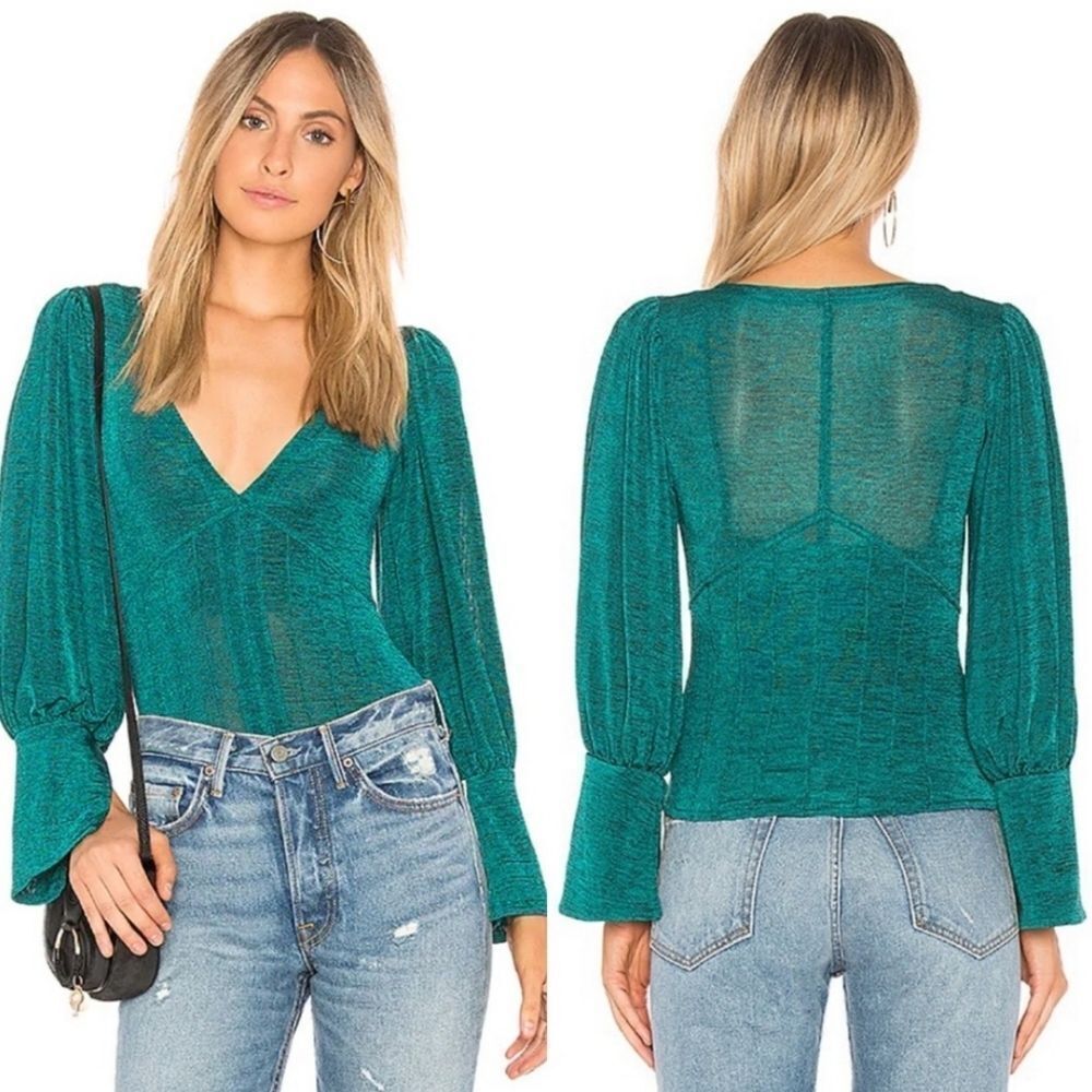 Free People Killer Queen Top in Dark Green - Picture 7 of 7